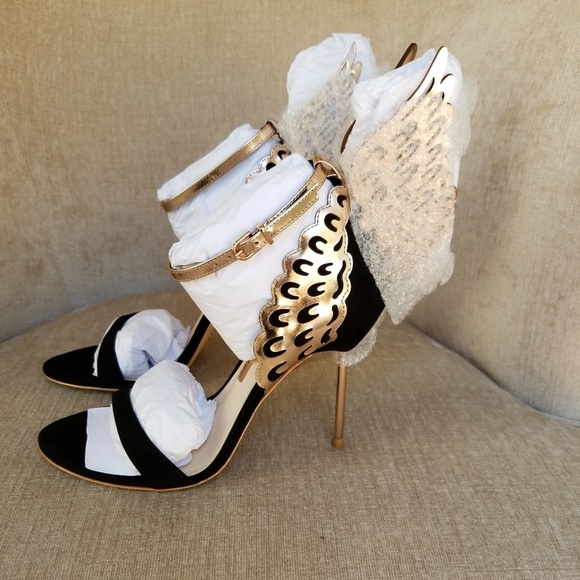 NIB Sophia Webster Black Rose Gold Evangeline Pump - Picture 2 of 8